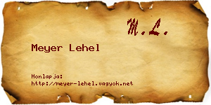Meyer Lehel névjegykártya